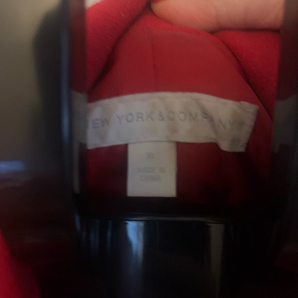 New York & Company Bold Red Peacoat - Picture 2 of 3